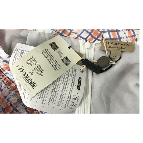 Burberry Cardington Silk Plaid Pleated Midi Skirt Military Red NWT 8 - Picture 3 of 7